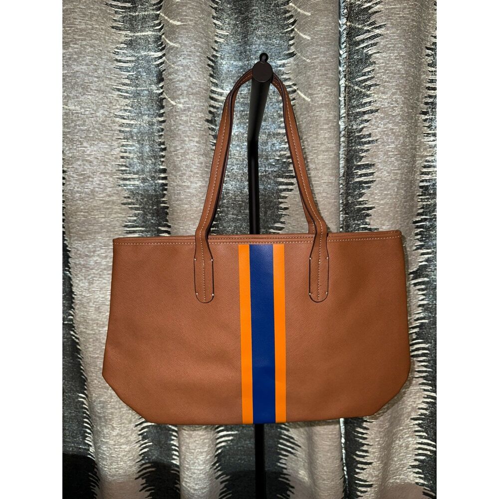 NWOT Neely Blue & Orange Stripe Tote Bag